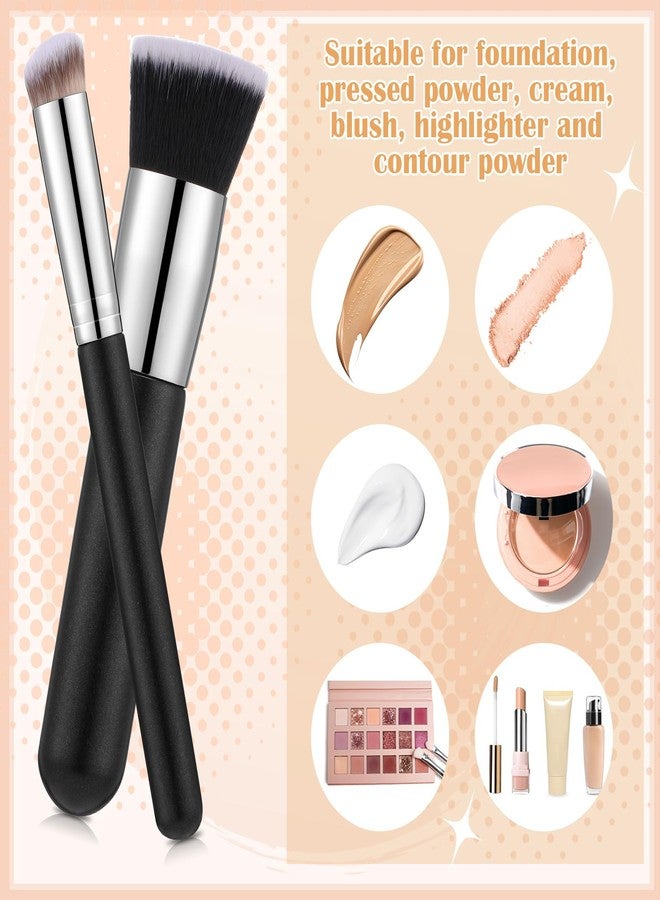 ProSuites 6Pcs Foundation Brush for Liquid Makeup,Liquid Foundation Brush with Makeup Sponge and Powder Puff for Foundation, Powder, Blush, and Concealer(Black) - Image 4